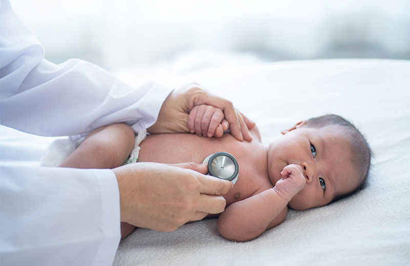 Baby getting medical check up