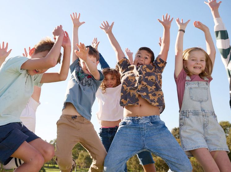 children jumping for joy