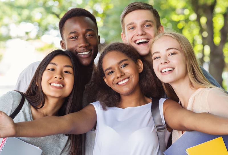 adolescents smiling