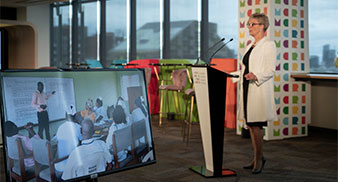 Kathryn North presenting at the Annual Showcase