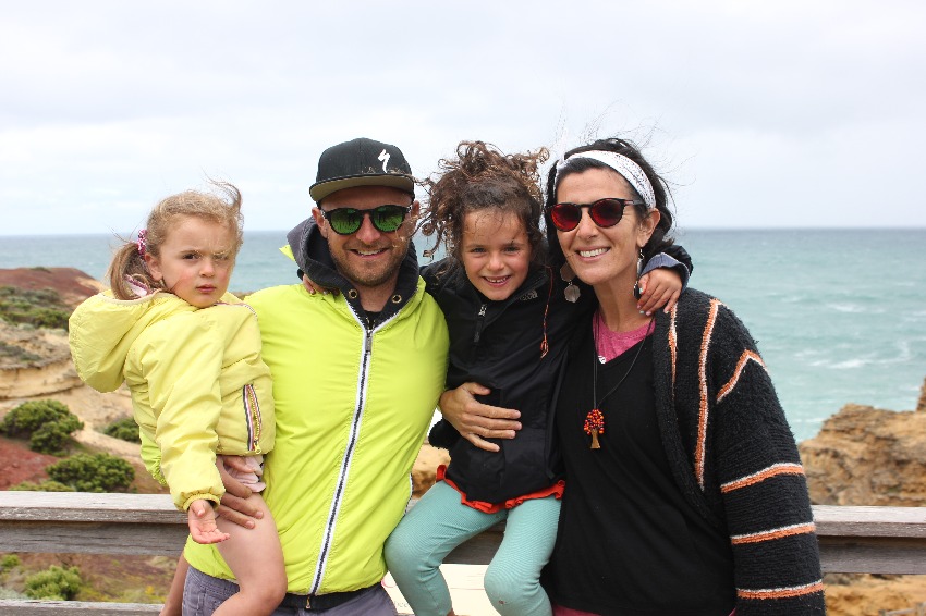 Francesca Orsini and Alessandro Bartesaghi with their daughters Beatrice and Camilla