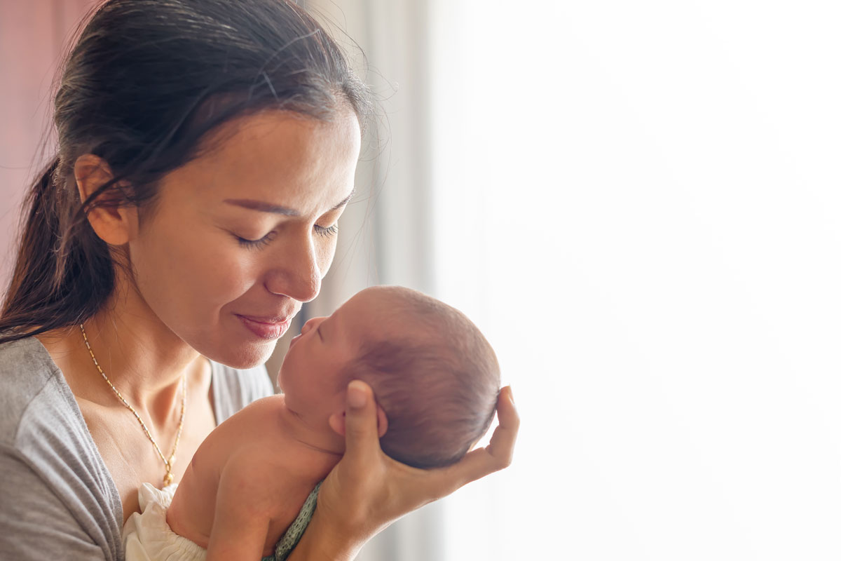 baby holding child