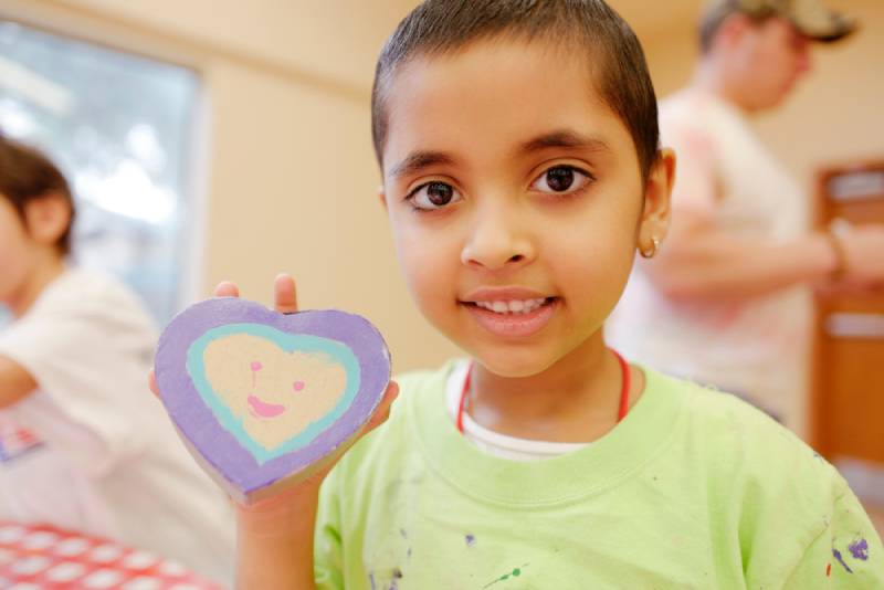 child with heart artwork