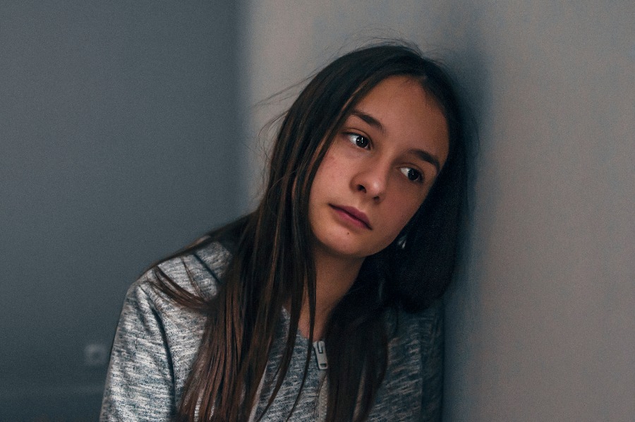 Unhappy teen