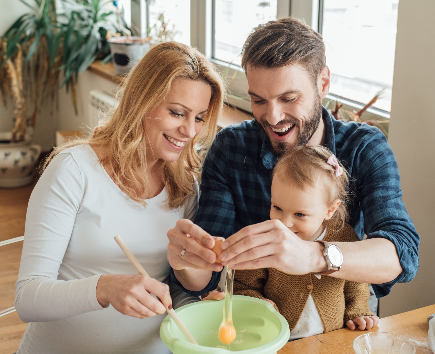 Family cooking together