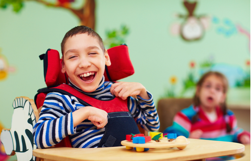 happy child laughing