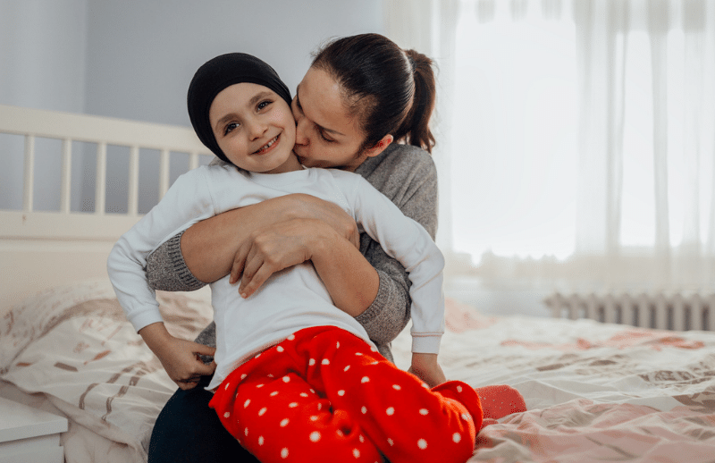 Child being hugged