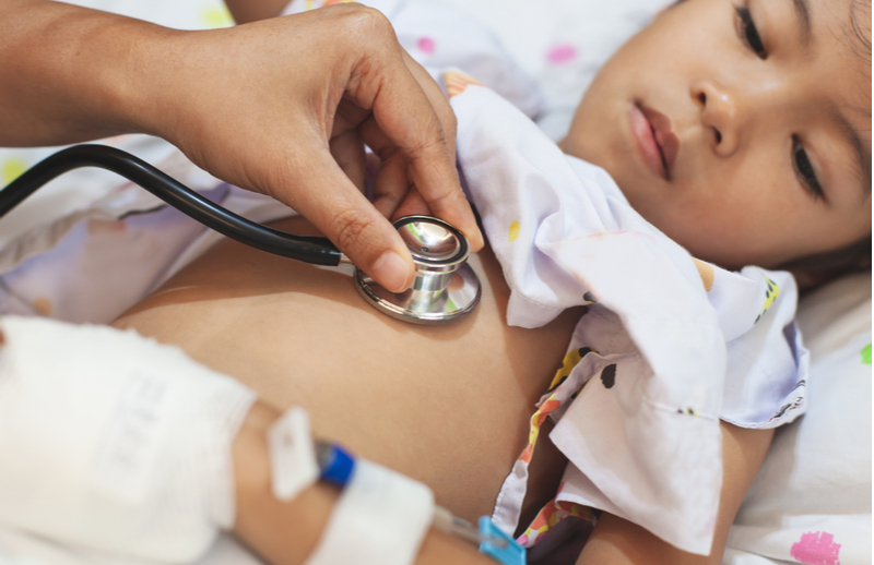 child getting check up