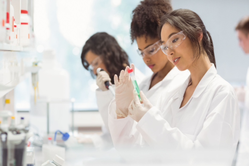 Students in a lab setting