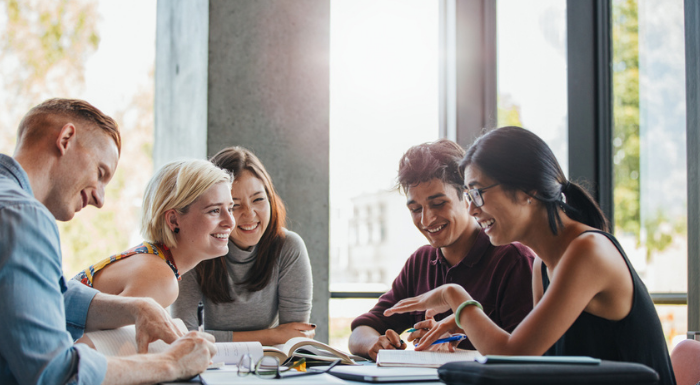 students laughing together