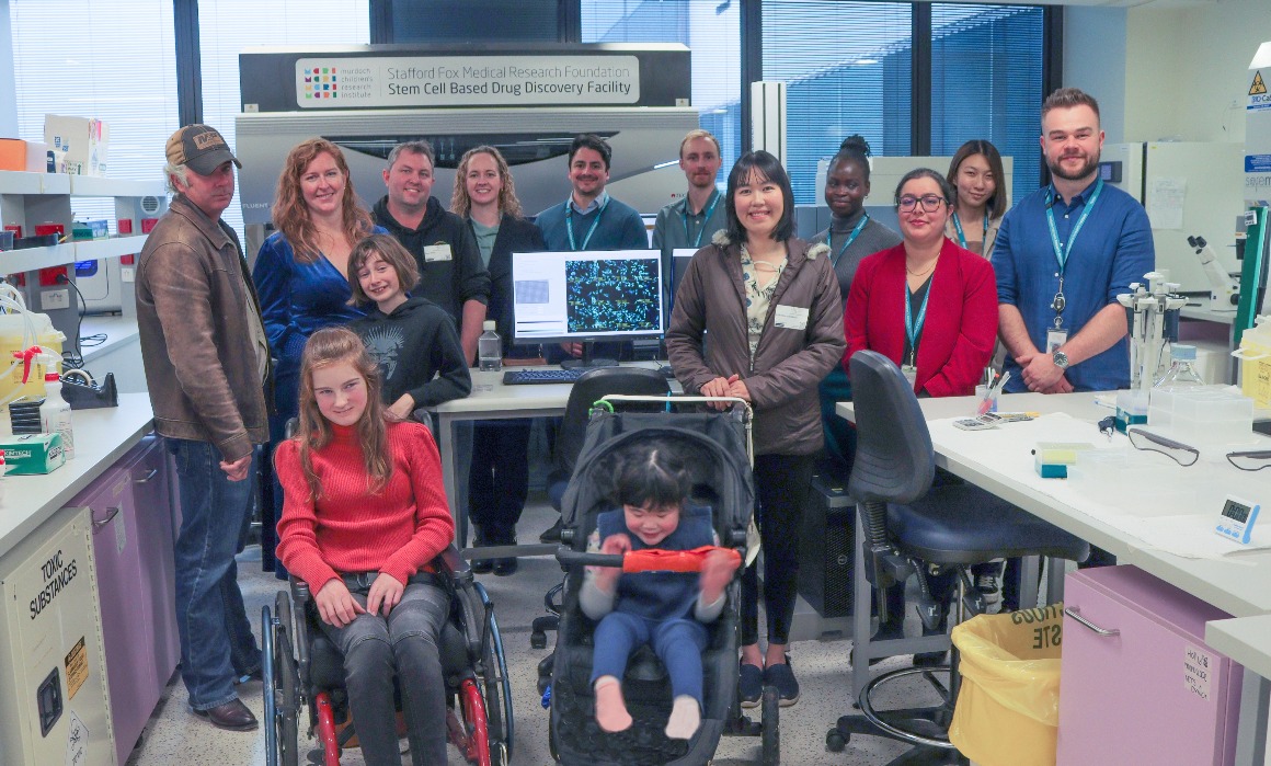 Children with KIF1A and MCRI researchers